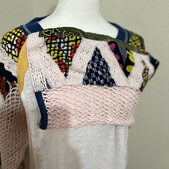 We the free Contrast Tee Top with kimono sleeves and crochet sides Extra Small - Picture 5 of 10